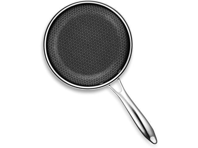 HexClad Hybrid Nonstick Frying Pan, 8-Inch, Stay-Cook Handle, Dishwasher and Oven Safe, Induction-Ready, Compatible with All Cooktops