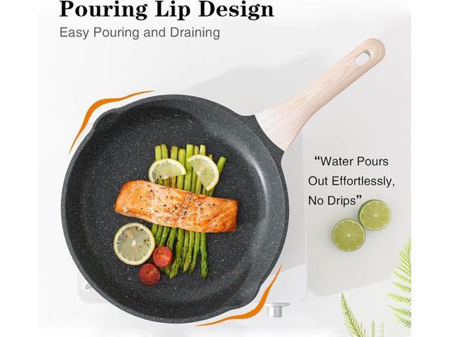 Nonstick Frying Pan Skillet, 11 Inch Granite Cooking Pan, Egg Pan Omelet Pan, Healthy Stone Cookware Chef's Pan, PFOA Free, Induction Compatible