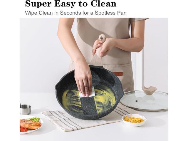 Nonstick Frying Pan Skillet, 11 Inch Granite Cooking Pan, Egg Pan Omelet Pan, Healthy Stone Cookware Chef's Pan, PFOA Free, Induction Compatible