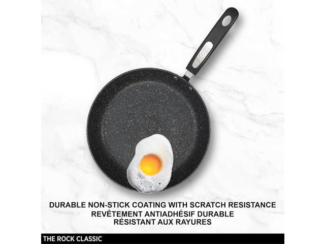Starfrit The Rock 24 cm (9.5') Non-Stick Fry Pan - Durable Forged Aluminum - Oven Safe - PFOA Free - Easy to Clean - Black