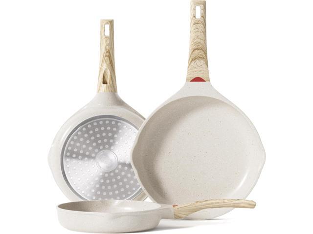 Caannasweis Nonstick Granite Frying Pan Skillet, Non Stick Omelette Fry Pans, Omelet Egg Pan, Stone Cookware Chef's Pan, Induction Compatible, PFOA.