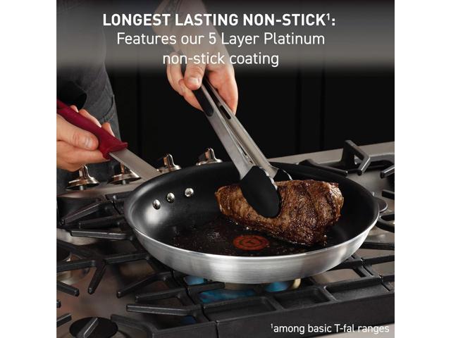 T-fal Professional VX3 Brushed Nonstick with Stainless Steel Handle Fry Pan 10 Inch, Oven Broiler Safe 400F Cookware, Pots and Pans, Restaurant...