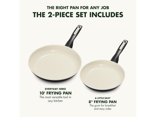 GreenPan Rio 8' and 10' Frying Pan Skillet Set, PFOA and PFAS-Free, Healthy Ceramic Nonstick Cookware, Stay-Cool Bakelite Handles, Dishwasher Safe,...