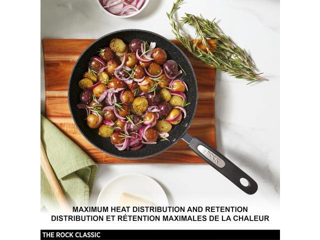 Starfrit The Rock 24 cm (9.5') Non-Stick Fry Pan - Durable Forged Aluminum - Oven Safe - PFOA Free - Easy to Clean - Black