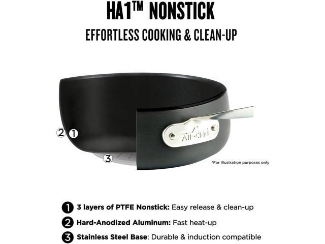 All-Clad HA1 Hard Anodized Nonstick Fry Pan 12 Inch Induction Oven Broiler Safe 500F, Lid Safe 350F Pots and Pans, Cookware Black