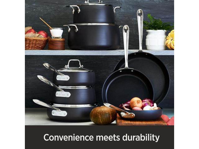 All-Clad HA1 Hard Anodized Nonstick Fry Pan 12 Inch Induction Oven Broiler Safe 500F, Lid Safe 350F Pots and Pans, Cookware Black