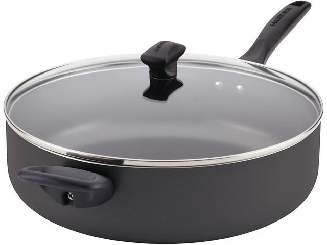 Farberware Dishwasher Safe Nonstick Jumbo Cooker/Saute Pan with Helper Handle - 6 Quart, Black