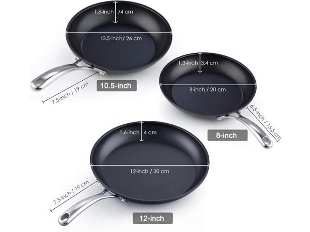 Cooks Standard Frying Omelet Pan, Classic Hard Anodized Nonstick 8-Inch/20cm Saute Skillet Egg Pan, Black