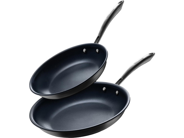 Guy Fieri's Flavortown Laser Titanium 2 Pcs Fry Pan Set 8.5' and 10' - Non-stick Cookware Set Without PFAS, PTFE, or PFOA, 3x More Durable,...