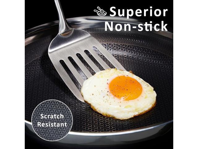11' Non Stick Frying Pans, Hybrid Ceramic Stainless Steel Pan, Skillet with Stay-Cool Handle, Non Toxic, PFAS PFOA PTFE Free, Dishwasher & Oven...