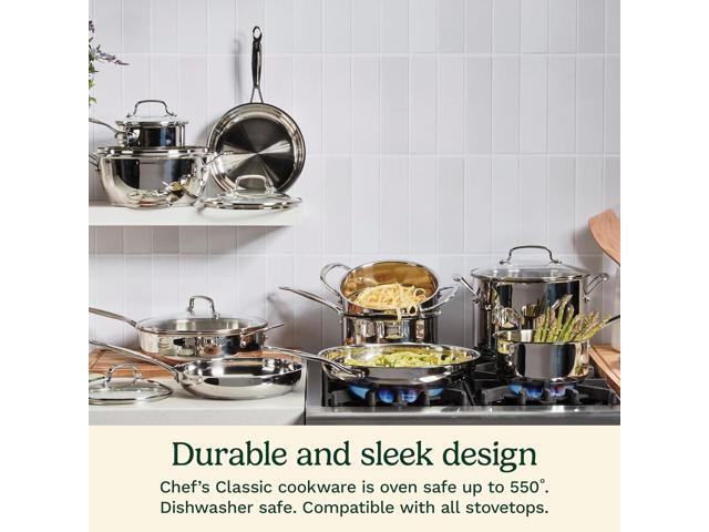 Cuisinart 722-20 8-Inch Chef's-Classic-Stainless-Cookware-Collection, 8', Open Skillet