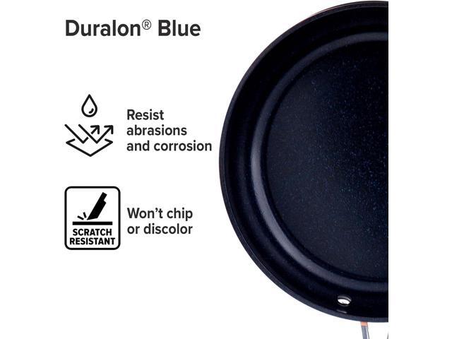 Nuwave 3-Piece Fry Pan Set, 8, 10, 12 Forged Lightweight, G10 Healthy Duralon Blue Ceramic Ultra Non-Stick, Induction-Ready & Works on All...
