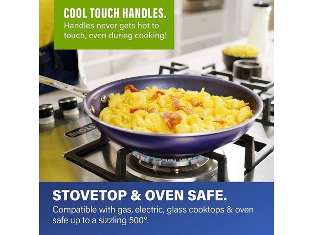 Granitestone Blue 12 Inch Non Stick Frying Pans Nonstick Skillet with Mineral and Diamond Triple Coated Surface, Nonstick Frying Pan, Nonstick Pan,...