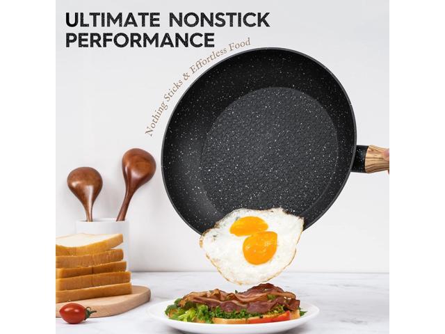 MICHELANGELO Nonstick Frying Pan with Lid, 8 Inch Frying Pans Nonstick with Healthy Coating, Small Frying Pan with Stay-Cool Handle, Induction...