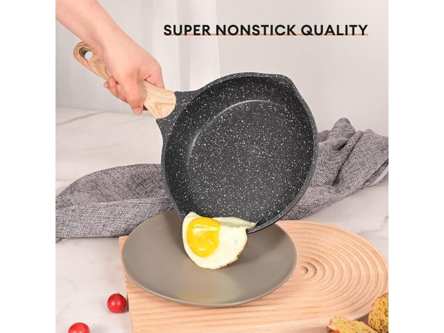 JEETEE Pots and Pans Set Non Stick 23pcs, Healthy Kitchen Cookware Sets, Induction Cooking Set W/Gray Frying Pans, Saucepans, Sauté & Griddle &...
