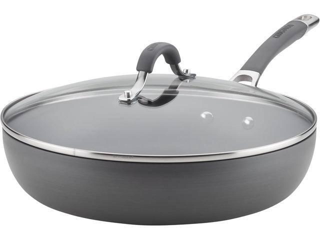 Circulon Radiance Deep Hard Anodized Nonstick Frying Pan /Skillet with Lid - 12 Inch, Gray