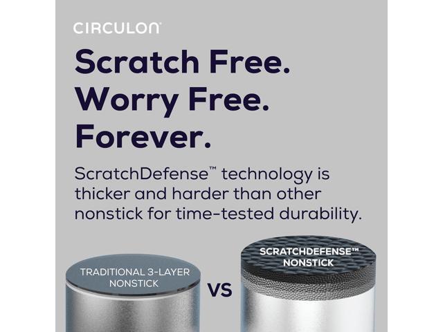 Circulon A1 Series with ScratchDefense Technology Nonstick Induction Sauté Pan with Helper Handle and Lid, 5 Quart, Graphite