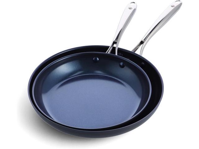 Blue Diamond Cookware 10' and 12' Skillet Frying Pan Set, Hard Anodized Healthy Ceramic Nonstick PFAS & PFOA-Free, Dishwasher & Oven Safe, Even...