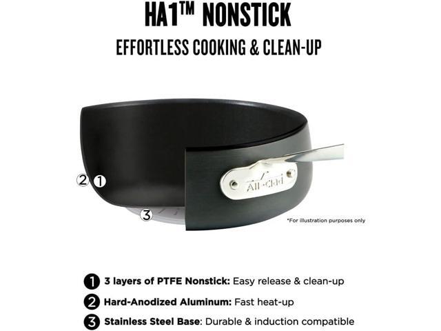 All-Clad HA1 Hard Anodized Non Stick Everyday Pan w/ Lid and Handles, 12 Inch, Induction, Oven Broiler Safe 500F, Lid Safe 350F, Deep Frying Pan,...