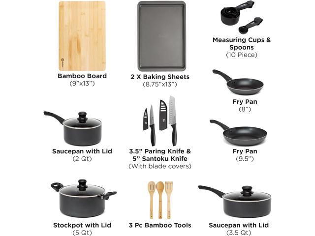 Ecolution Easy Clean Ceramic Nonstick Cookware Set, Dishwasher Safe Kitchen Pots and Pans Set, Comfort Grip Handle, Even Heating, Ultimate Food...