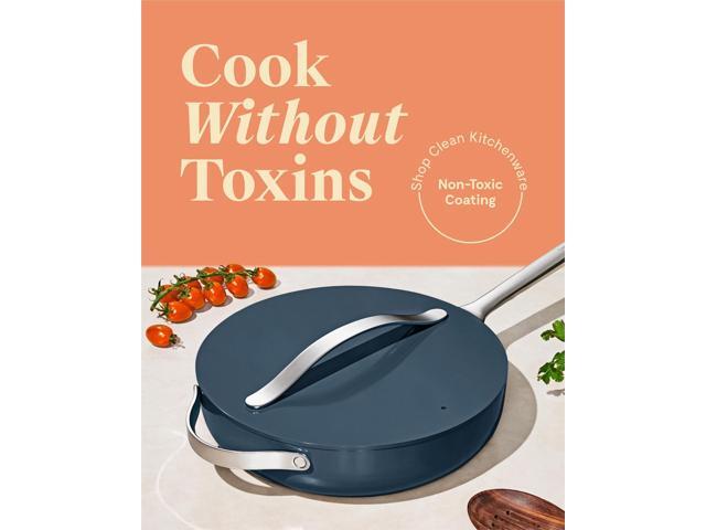Caraway Nonstick Ceramic Sauté Pan with Lid (4.5 qt, 11.8') - Non Toxic, PTFE & PFOA Free - Oven Safe & Compatible with All Stovetops (Gas,...