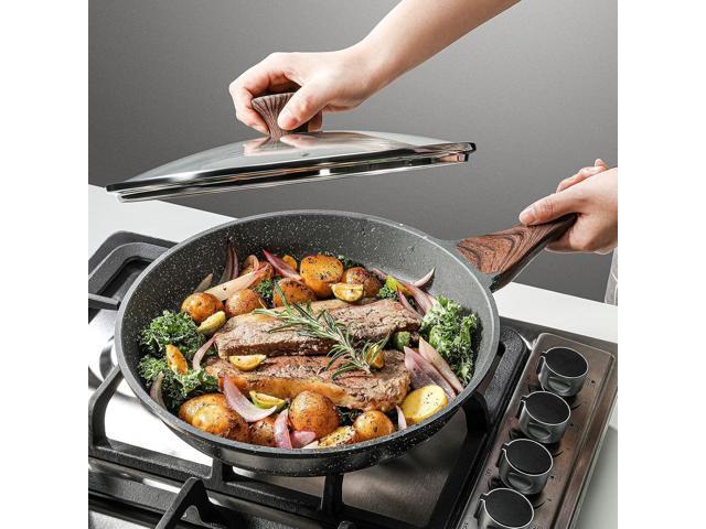 SENSARTE Nonstick Frying Pan Skillet with Lid, Omelet Pan with Cover, Healthy Cooking Chef's Pan, Kitchen Non Stick Pan, Free of Intentionally...