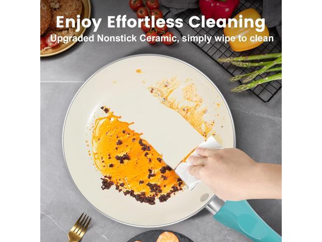 Pots and Pans Set Nonstick, 11pcs Kitchen Cookware Sets Induction Cookware, Ceramic Non Stick Cooking Set, Stay Cool Handle & Bamboo Kitchen...