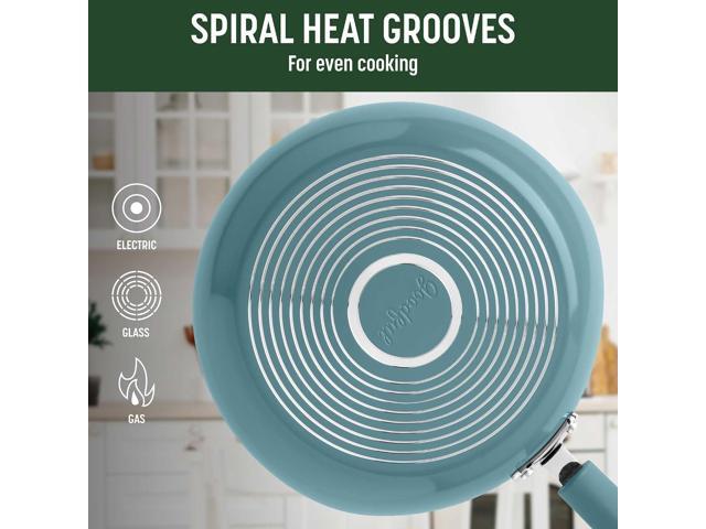 Goodful Ceramic Nonstick Pots and Pans Set, Premium Ceramic Coating Made without PFOA, PTFE or PFAS, Dishwasher Safe, 12-Piece, Turquoise