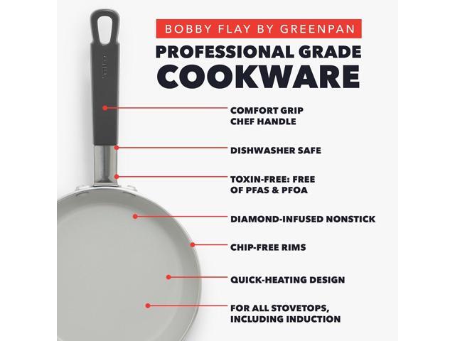GreenPan x Bobby Flay 13 Piece Cookware Pots and Pans Set, Professional Grade Aluminum, PFAS-Free Ceramic Nonstick, Induction Suitable, Stay-Cool...
