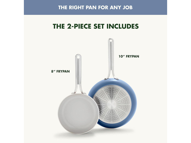 GreenPan Nova 8 & 10 2 Piece Frying Pan Skillet Set, Oprahs Favorite Things 2024, Induction PFAS-Free Nontoxic Ceramic Nonstick, Holiday Gifting,...
