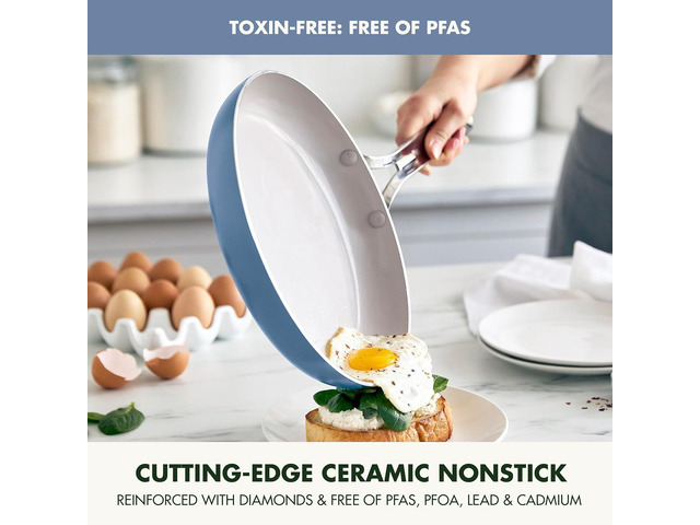 GreenPan Nova 8 & 10 2 Piece Frying Pan Skillet Set, Oprahs Favorite Things 2024, Induction PFAS-Free Nontoxic Ceramic Nonstick, Holiday Gifting,...