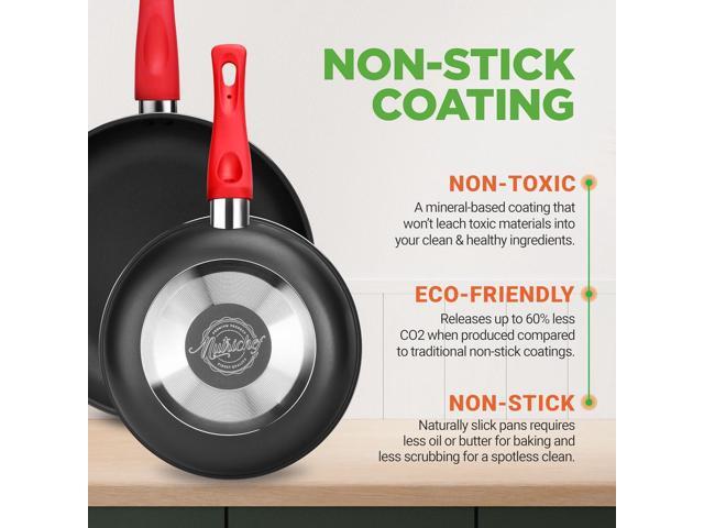 NutriChef 21-Piece Nonstick Cookware Set - PTFE/PFOA/PFOS Free Heat Resistant Lacquer Kitchen Ware Pots Pan w/ Cool-Touch Handles, Saucepan, Fry...
