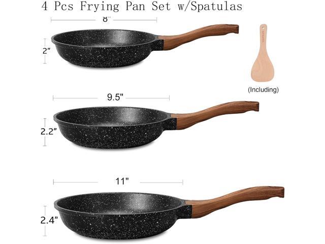 ESLITE LIFE Nonstick Ceramic Frying Pans Skillets Set, Non-Toxic Egg Omelette Kitchen Cooking Pans Compatible with All Stovetops (Gas, Electric &...
