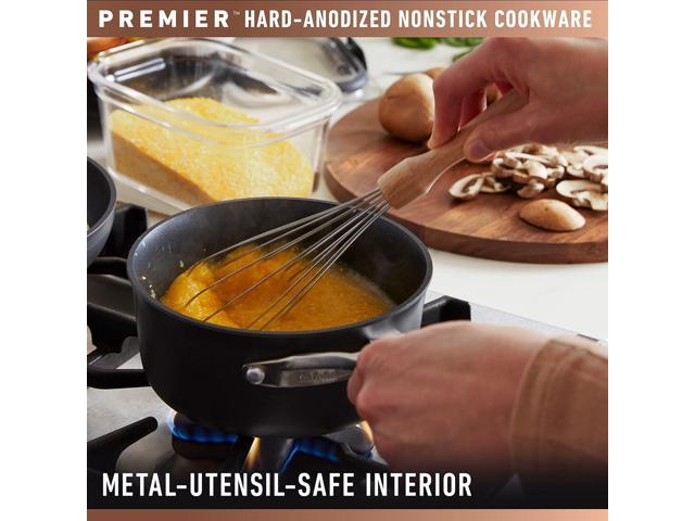Calphalon Premier Space-Saving Nonstick Cookware Set, 13-inch, Stackable, Hard-Anodized Aluminum
