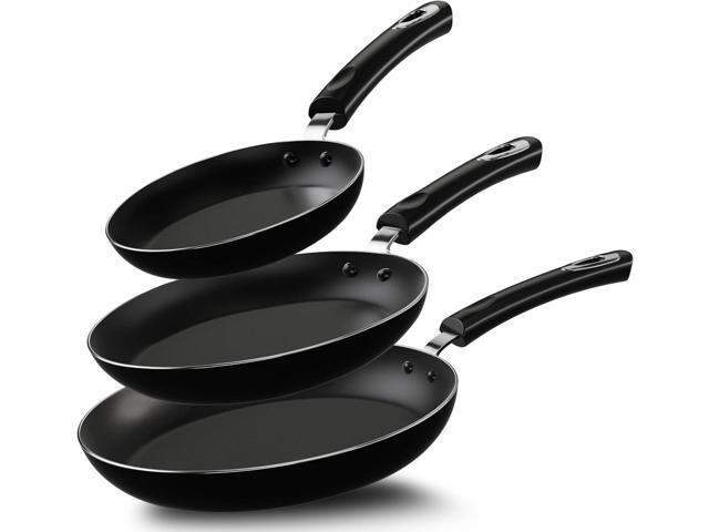 Utopia Kitchen Nonstick Cookware 3 Piece Set, Nonstick Frying Pans with Induction Bottom, 8, 9.5 & 11 Inches Frying Pans with Bakelite Handles,.