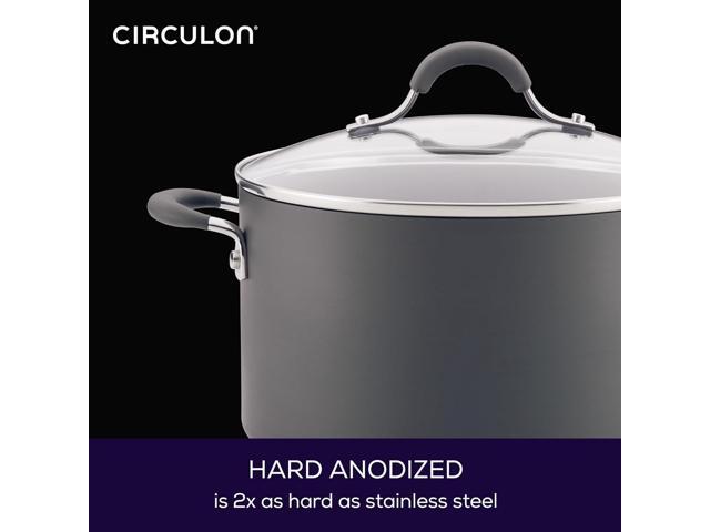 Circulon 83903 Radiance Hard Anodized Nonstick Cookware Pots and Pans Set, 10 Piece, Gray
