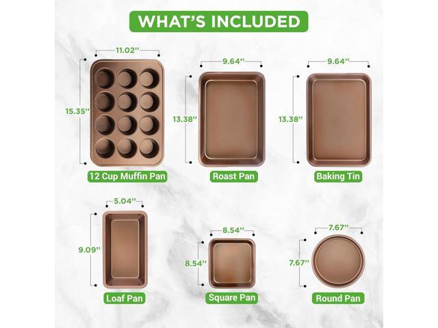 20-Piece Nonstick Kitchen Cookware Set - PTFE/PFOA/PFOS-Free Heat Resistant Lacquer Kitchen Ware Pots Baking Pan Set w/ Saucepan, Frying Pans,...