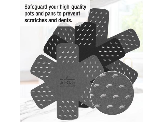 All-Clad Premium Cookware Protectors: Pot and Pan Protectors for Kitchen Organization - Perfect for Cast Iron, Steel, or Glass, (3-Piece), Black/Grey