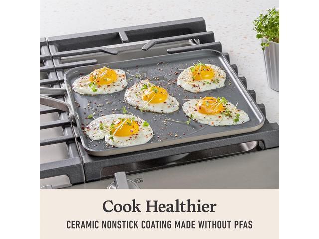 Calphalon Premier Ceramic Nonstick 11' Square Griddle, Mushroom Grey
