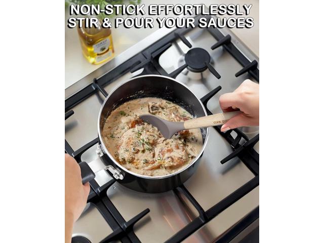 Cook N Home Nonstick Sauce Pan with Glass Lid 3-Qt, Multi-purpose Pot Saucepan Kitchenware, Black, Aluminum