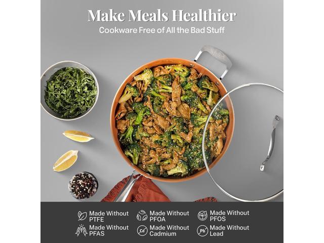 Gotham Steel True 20 Pc Ceramic Cookware Set Nonstick, Ceramic Pots and Pans Set Non Stick with Deep Square Pan Set & Bakeware Set, Non Toxic PFOA...