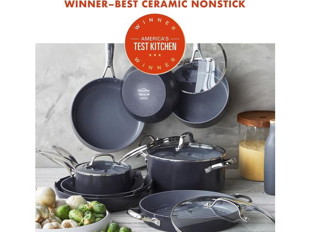 GreenPan Valencia Pro Hard Anodized Healthy Ceramic Nonstick 16 Piece Cookware Pots and Pans Set, PFAS-Free, Induction, Dishwasher Safe, Oven Safe,...