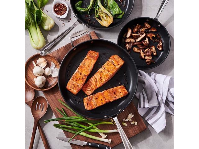 All-Clad Black Nonstick 12-Inch Skillets Set of 3, 834, 1034, 1234
