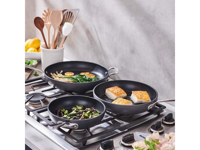 All-Clad Black Nonstick 12-Inch Skillets Set of 3, 834, 1034, 1234
