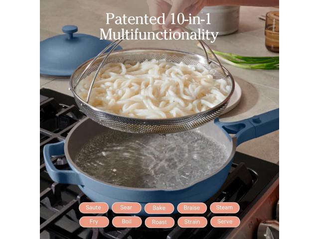 Our Place Always Pan 2.0-10.5 (2.6 Qt) Nonstick, Toxin-Free Ceramic Cookware Patented 10-in-1 Aluminum Frying & Sauté Pan Safe for Oven,...