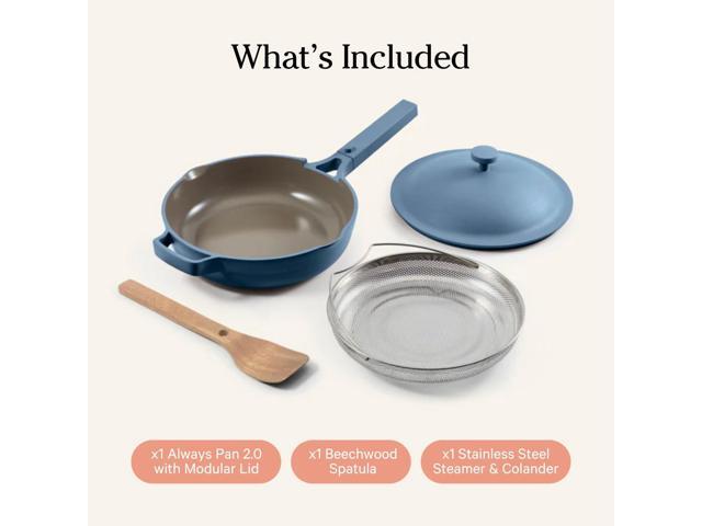Our Place Always Pan 2.0-10.5 (2.6 Qt) Nonstick, Toxin-Free Ceramic Cookware Patented 10-in-1 Aluminum Frying & Sauté Pan Safe for Oven,...