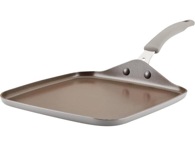 Rachael Ray Cook + Create Nonstick Stovetop Griddle/Grill Pan, Square, 11 Inch, Gray