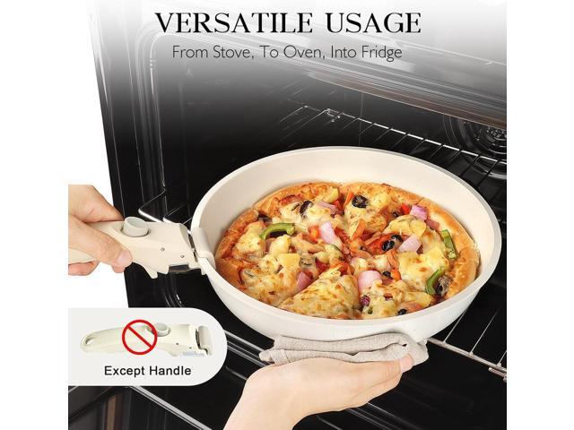 GiPP 5Pcs Pots and Pans Set Non Stick, Cookware Sets Nonstick Detachable Handle, Induction Kitchen Set Removable Handle, RV Cookware set, Oven Safe