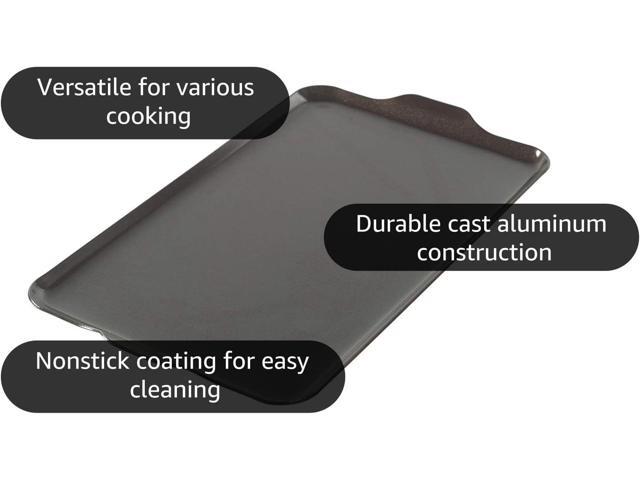 Nordic Ware Two Burner Griddle, 10.3 x 17.4 inches, Non-Stick, Black