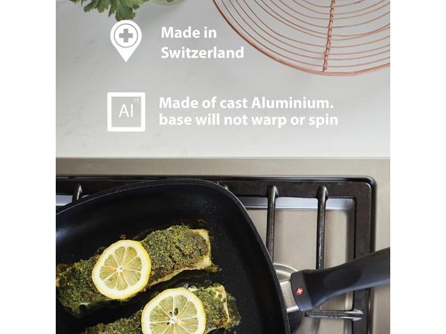 Swiss Diamond Nonstick Saute Pan with Lid, Diamond Coated Aluminum Deep Saute Pan with Lid Features Stainless Steel Handle, Dishwasher & Oven Safe...